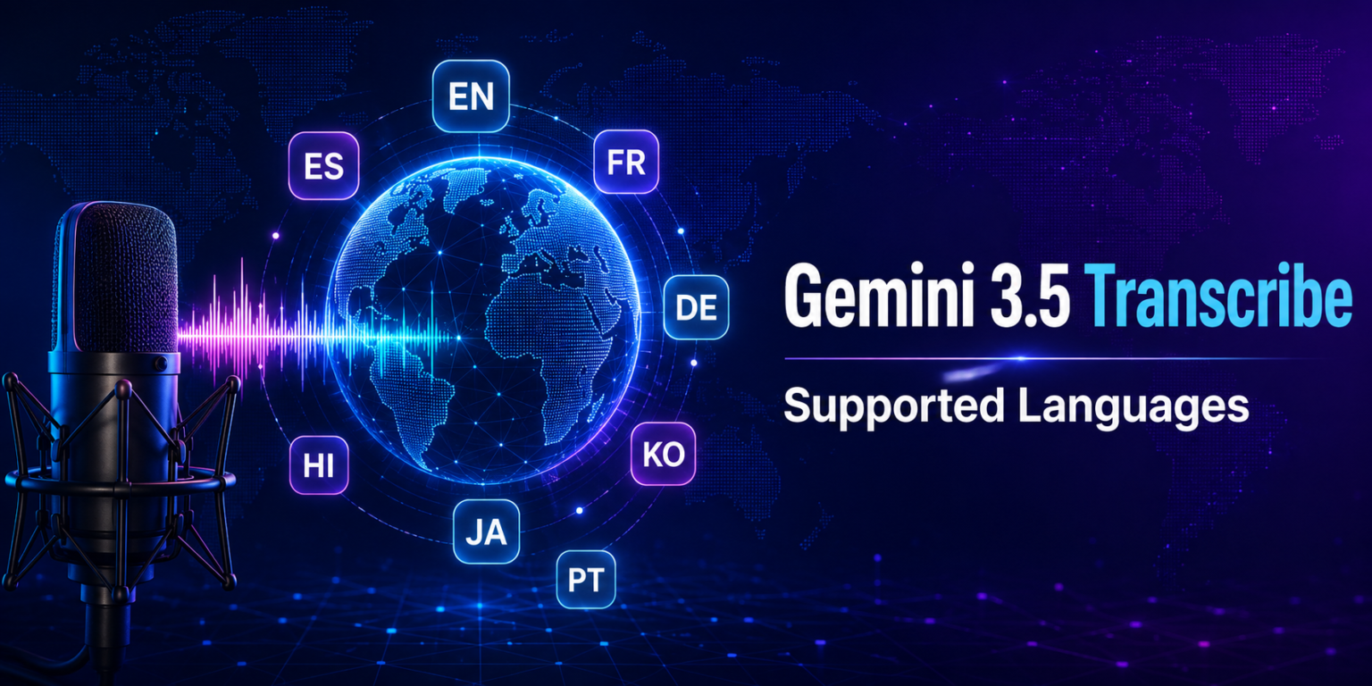 Gemini 3.5 Transcribe Supported Languages: Full List and Setup Guide Gemini 3.5 Transcribe supported languages for multilingual speech-to-text