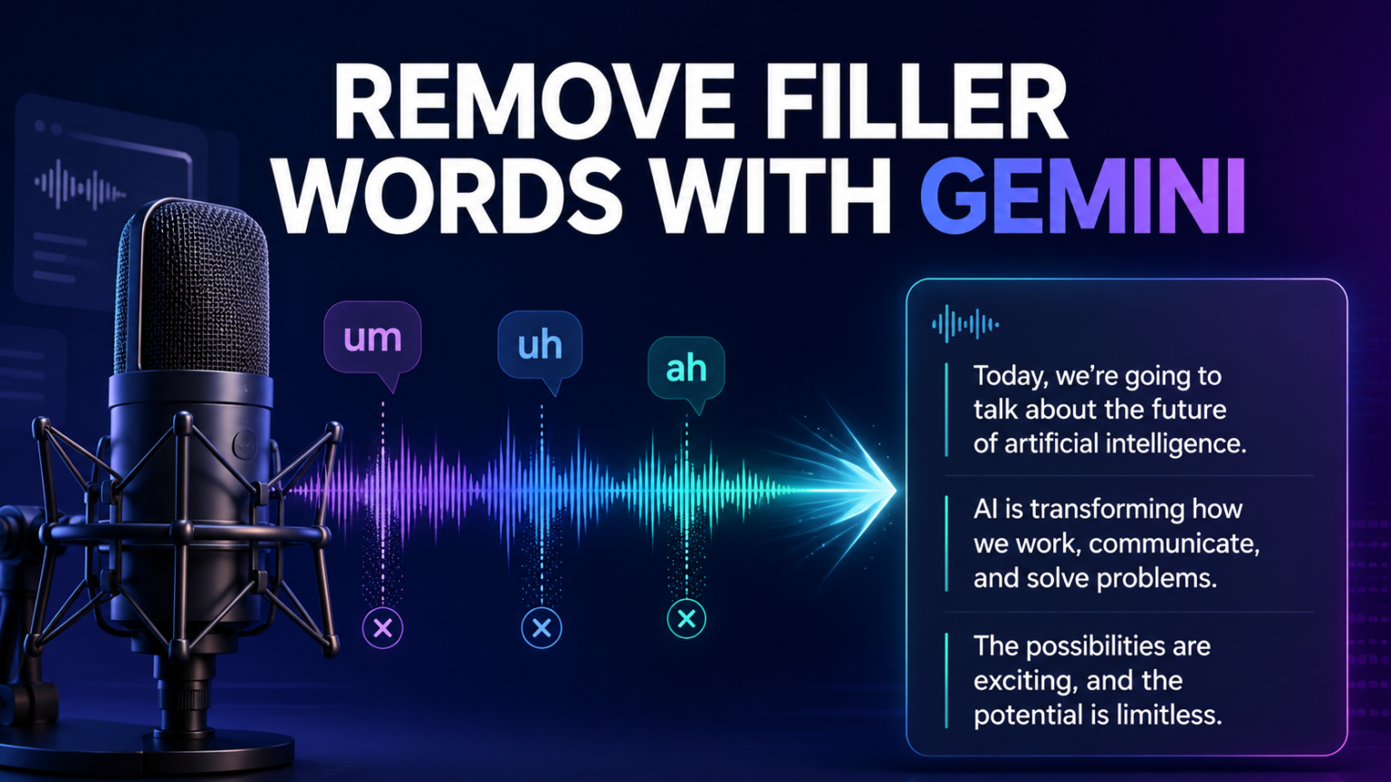 How to remove filler words with Gemini using Smart transcription